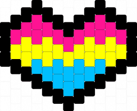 Pansexual heart Kandi bead charm :D - pink,yellow,pansexual,pony bead charm,kandi,lgbtq