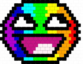 rainbow epic face - black,pink,green,orange