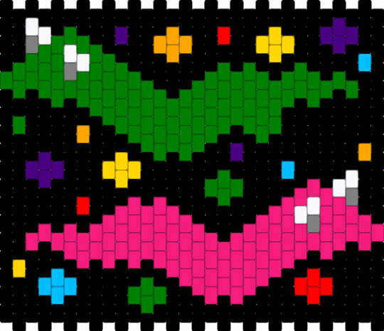 Wormmmmm - squirmles,panel,black,pink,green