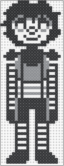 Laughing jack - black, gray, white