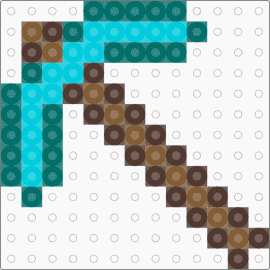 Minecraft Pickaxe - teal,brown,minecraft,pickaxe,diamond,dimond