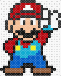 Mario - red,light blue,beige,blue,mario