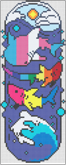 Shark flag tapestry - purple,light blue