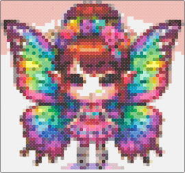 Rainbow fairy 2 - fairy,rainbow,crown,fantasy,butterfly,wings,mythological,colorful