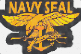 FB request 7 - navy seals,sign,logo,eagle,anchor,text,orange,gold