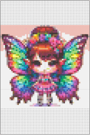 Rainbow fairy 2 - fairy,rainbow,crown,fantasy,butterfly,wings,mythological,colorful