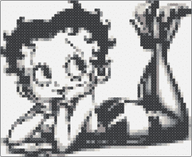 Betty boop - betty boop,pinup,character,classic,nostalgia,cartoon,black,white