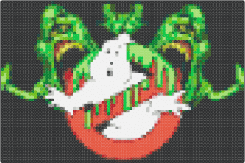 Ghostbusters attack - ghostbusters,logo,slimer,scifi,spooky,movie,classic,nostalgia,white,red,green