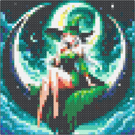 Witch on moon - moon, witch