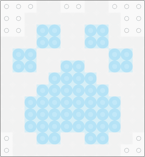 Paw perler (Blue) - light blue,white,paw,perler,cute,kawaii
