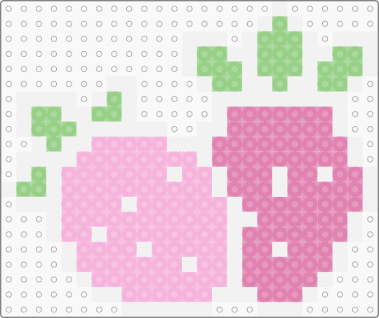 Strawberries perler - pink,strawberry,cute,mothergarden
