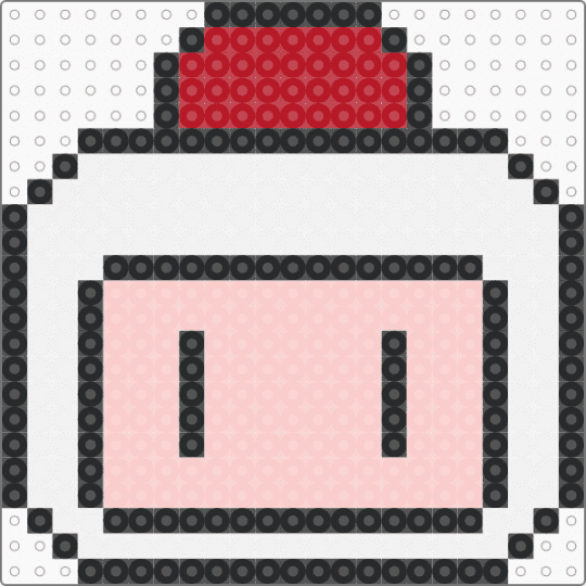 White Bomber perler head - beige,bomberman,perlerpattern,perler pattern,perler,cute,videogame,videogames