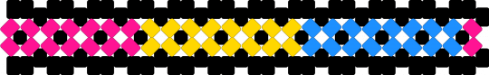 Pansexual X-Base cuff - black,yellow,pink,light blue,pride,pansexual,xbase,cuff,pride flag,x base,xbase cuff,x base cuff