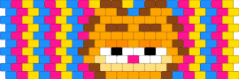 Pansexual garfield - yellow,pink,light blue,garfield,pan,pansexual,cuff,kandi