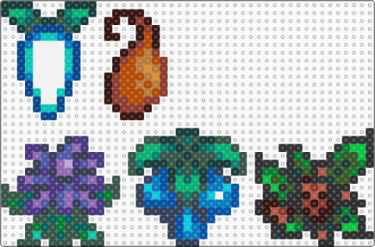 Stardew Valley winter forage - blue, brown, colorful, forage, gray, green, purple, red, sdv, stardew valley, winter