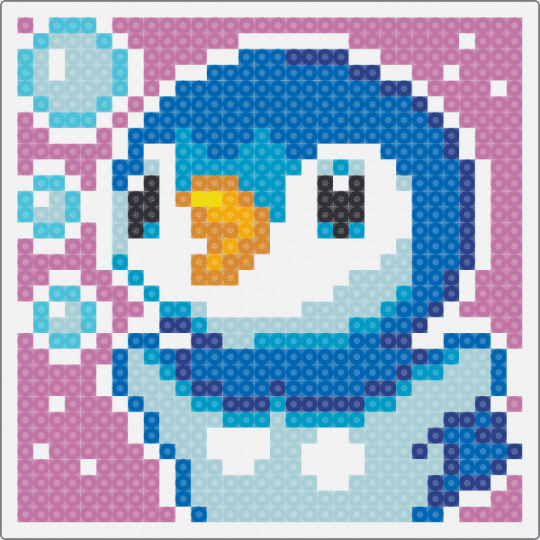 Piplup Design - blue,light blue,pink,piplup,pokemon,water,bubbles