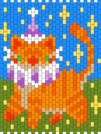 cat panel recolour - light blue,orange,green