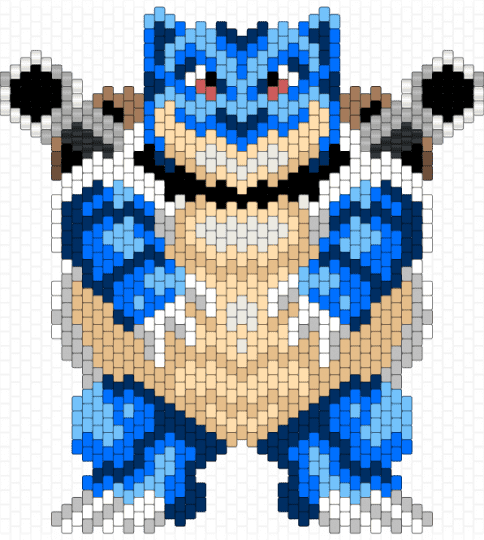 BIG MAN BLASTOISE - beige, blastoise, blue, light blue, pokemon