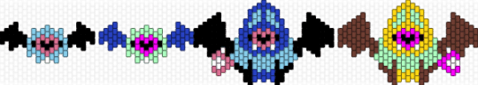 Woobat / Swoobat Bracelet Remix of ghostiebun's Remix of moronicmaniac - brown, light blue, pokemon, purple, swoobat, teal, woobat