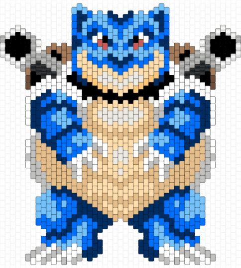 BIG MAN BLASTOISE - beige, blastoise, blue, light blue, pokemon