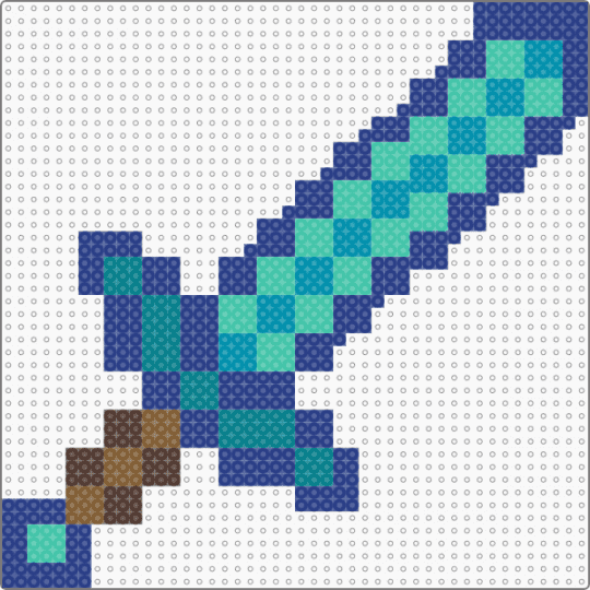 Minecraft Diamond Sword - blue, cotdswords, games, minecraft, nintendo, steve, teal, video game