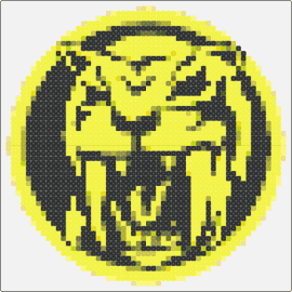 Sabertooth tiger - sabertooth tiger,power rangers,animal,childhood,martial arts,coin,fierce,emblematic,nostalgic,black,yellow,tv show