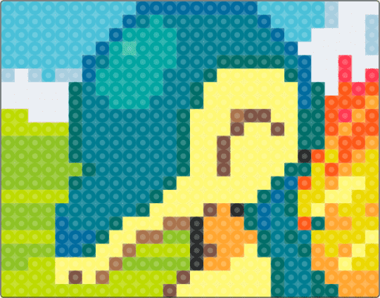 Cyndaquil - teal,yellow,green