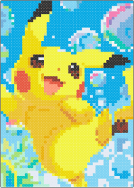 Bubble Pikachu 2 - light blue,yellow