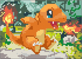 Charmander 1 - orange,gray,teal,colorful