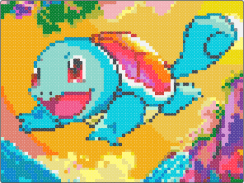 151 Squirtle 1 - yellow,pink,orange,light blue