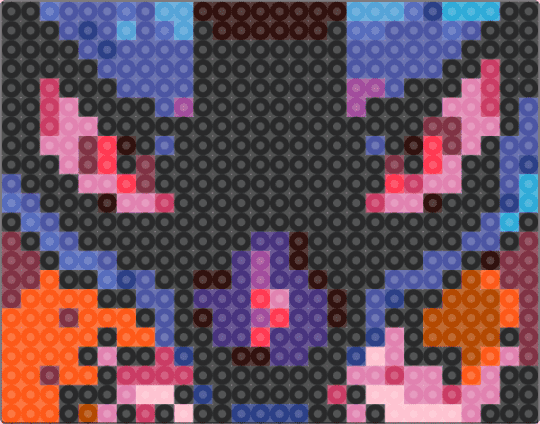 Lucario - black,brown,pink,purple