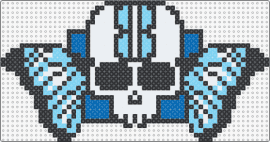 Skull Grabbitz - grabbitz,skull,butterfly,music,dj,edm,light blue,white