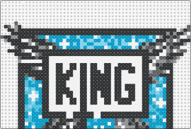 King Wings - sullivan king,logo,wings,dj,edm,music,sparkle,light blue,white,black