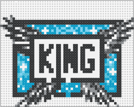 King Wings - sullivan king,logo,wings,dj,edm,music,sparkle,light blue,white,black