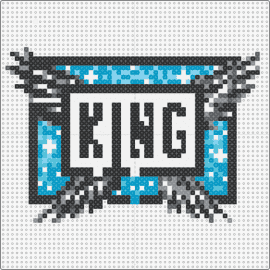 King Wings - sullivan king,wings,dj,edm,music,blue,black,white,monochrome,emblematic,symbolic,contrast