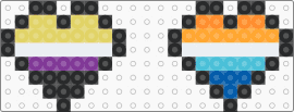 nonbinary + aroase flag but hearts instead :3 - black, orange, yellow