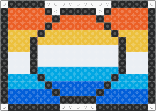 aroace bow - orange,yellow,light blue,blue