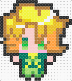 Lloyd Garmadon medium fuse bead pattern - lloyd garmadon,character,chibi,movie,yellow,tan,fuse beads,ninjago,lloyd,lego