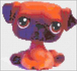 Littlest Pet Shop Pug 002 - littlest pet shop,pug,002,lps,hasbro,2005,2006