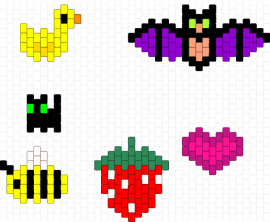 stuff - yellow,purple,pink,red