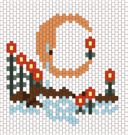 rises the moon (liana flores) - white,orange,light blue,red,colorful
