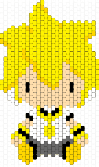 kagamine len peyote charm x3 - yellow,len,kagamine len,vocaloid,sekai,project sekai,charm,peyote charm,flat stitch