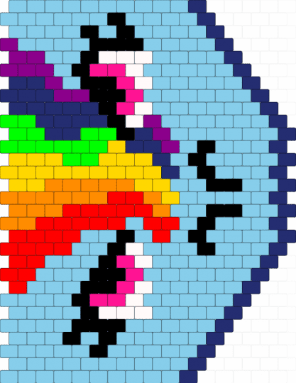 rainbow dash bag flap - light blue, purple