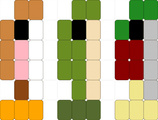 Salmon, bass, and trout fish - orange,green,beige