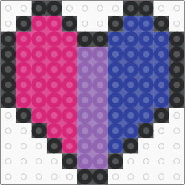Bi heart - pink,purple