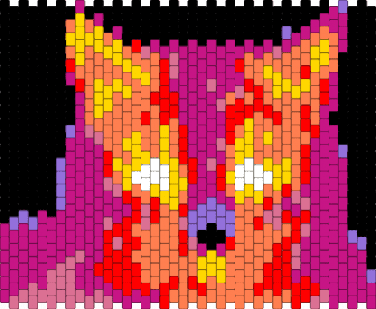 Thermal Cat - pink,orange,cat,pony bead,tapestry,panel,thermal,colorful