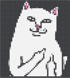 Go Away Cat Perler - cat,middle fingers,funny,meme,humorous,feline,internet culture,cheeky,white