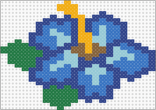 Hibiscus Flower Pixel Art - blue