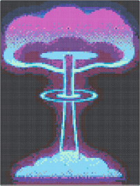 smaller mushroom cloud - purple,pink,light blue