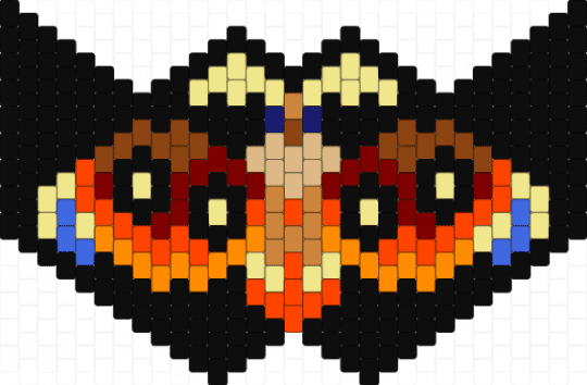Atlas Moth Mask! - black,orange,red,yellow